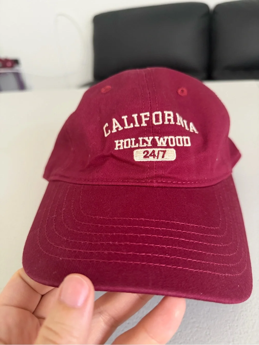 California Hollywood 24/7 Kids Baseball Cap - Burgundy